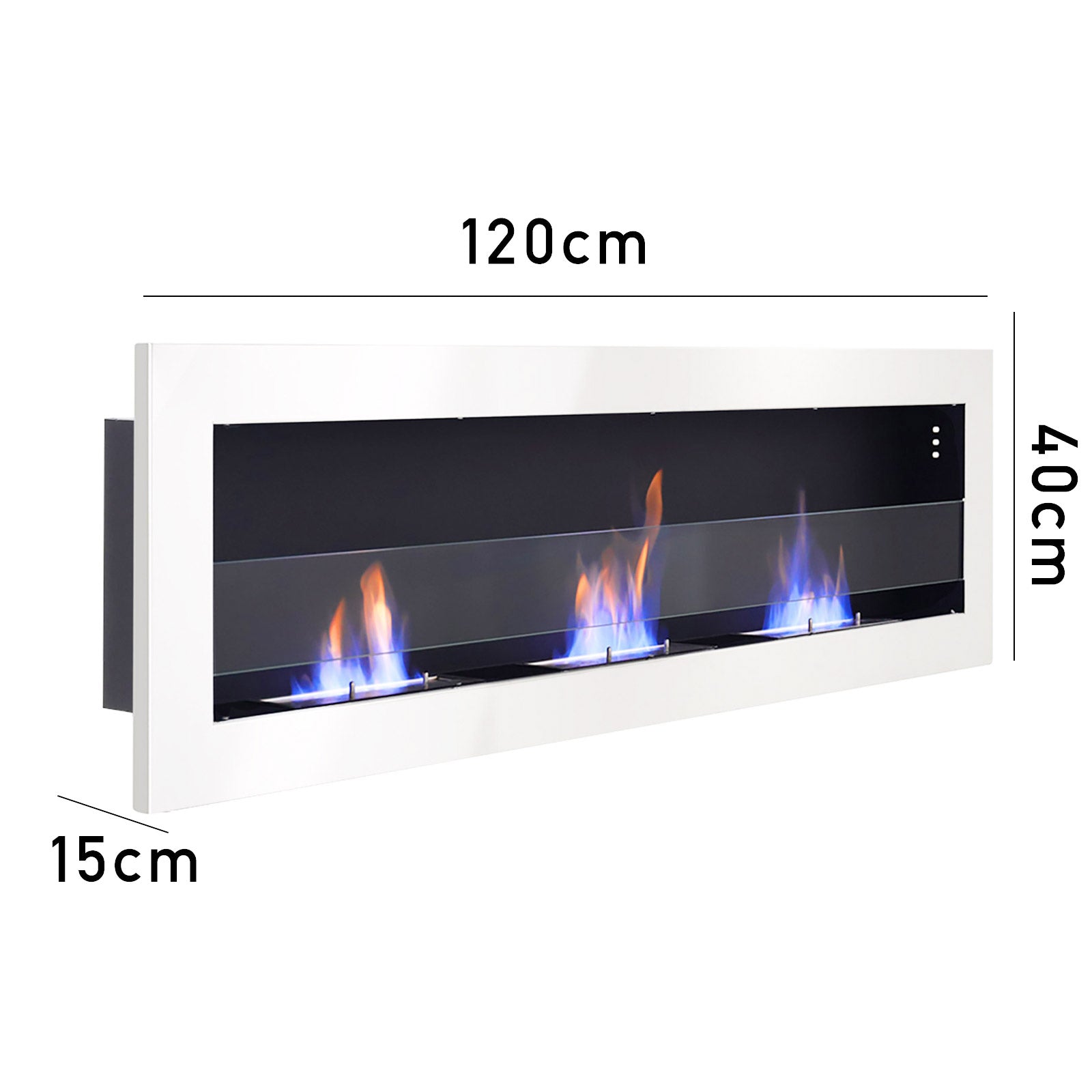 35/47 Inch Bioethanol Stainless Steel Wall Mounted Fireplace