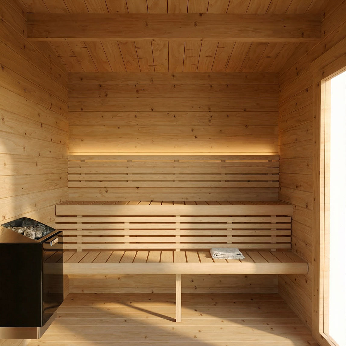 SaunaLife Garden Series G4 Outdoor Sauna Kit with Nordic Spruce Build for Up to Six People