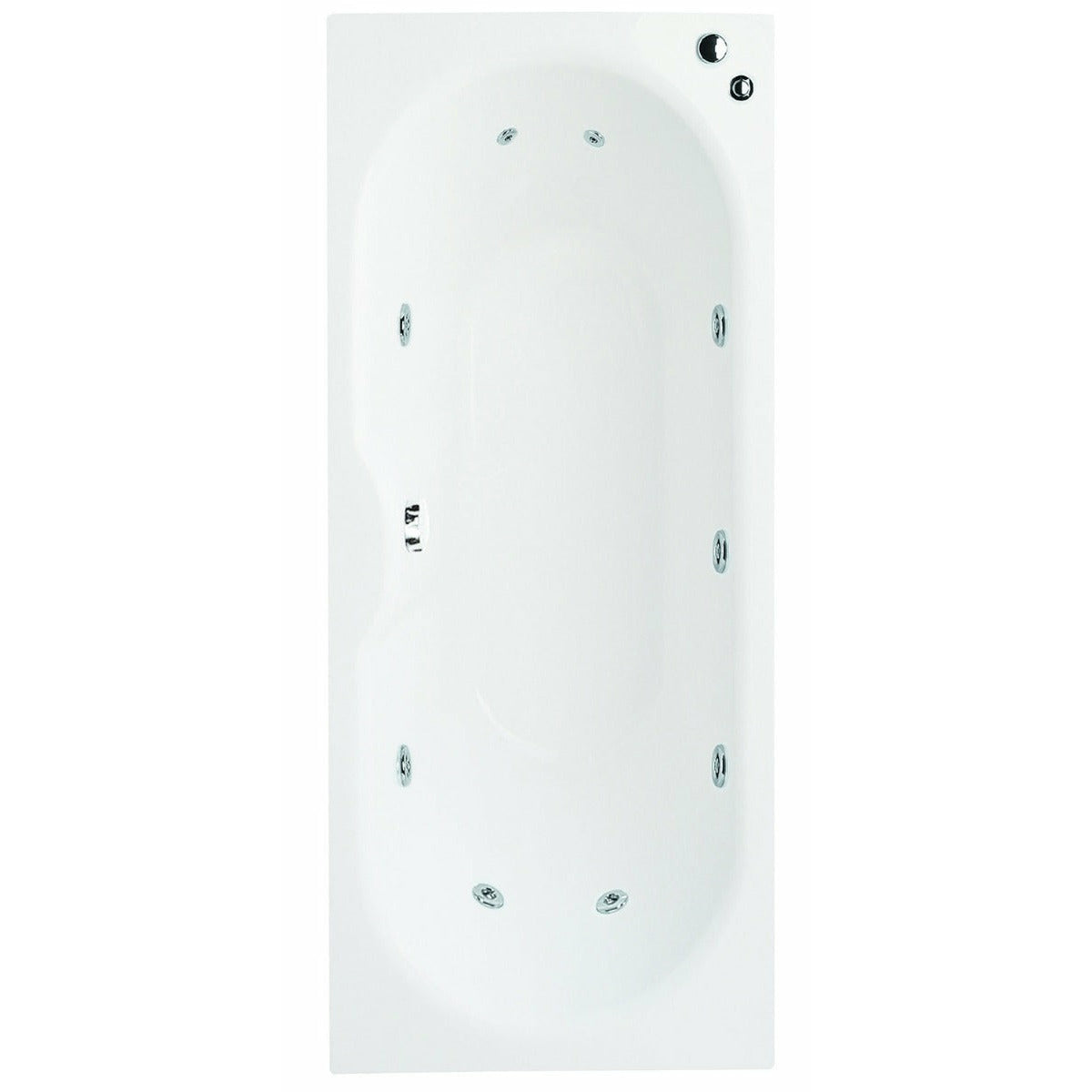Frontline White Luna 1700 x 750mm 10 Jet Whirlpool Bath
