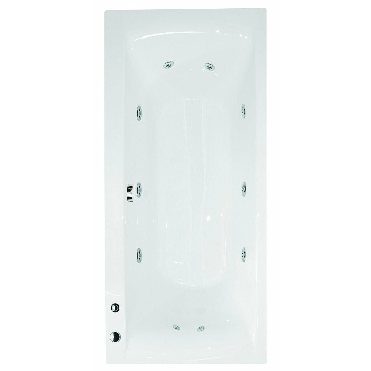 Frontline White Oporto 1800 x 800mm 10 Jet Whirlpool Bath