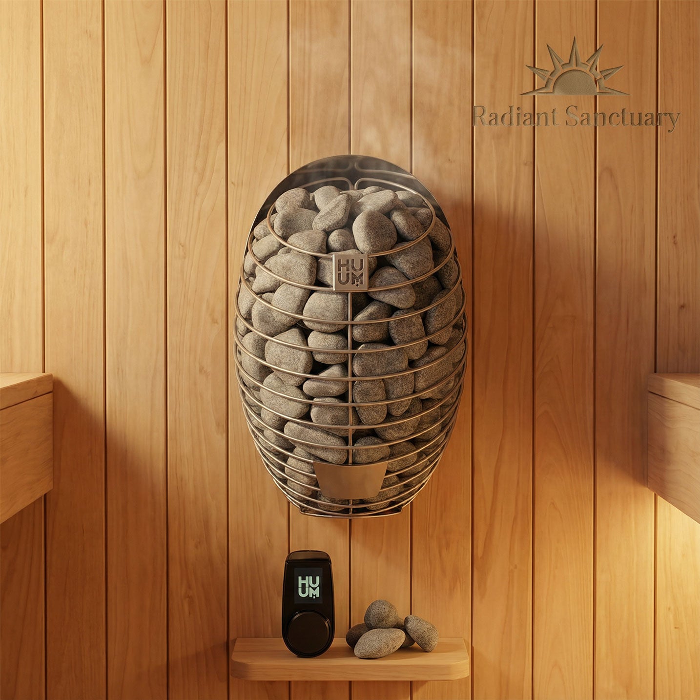 HUUM Drop 9 kW Electric Sauna Heater Package for Luxury Home Saunas