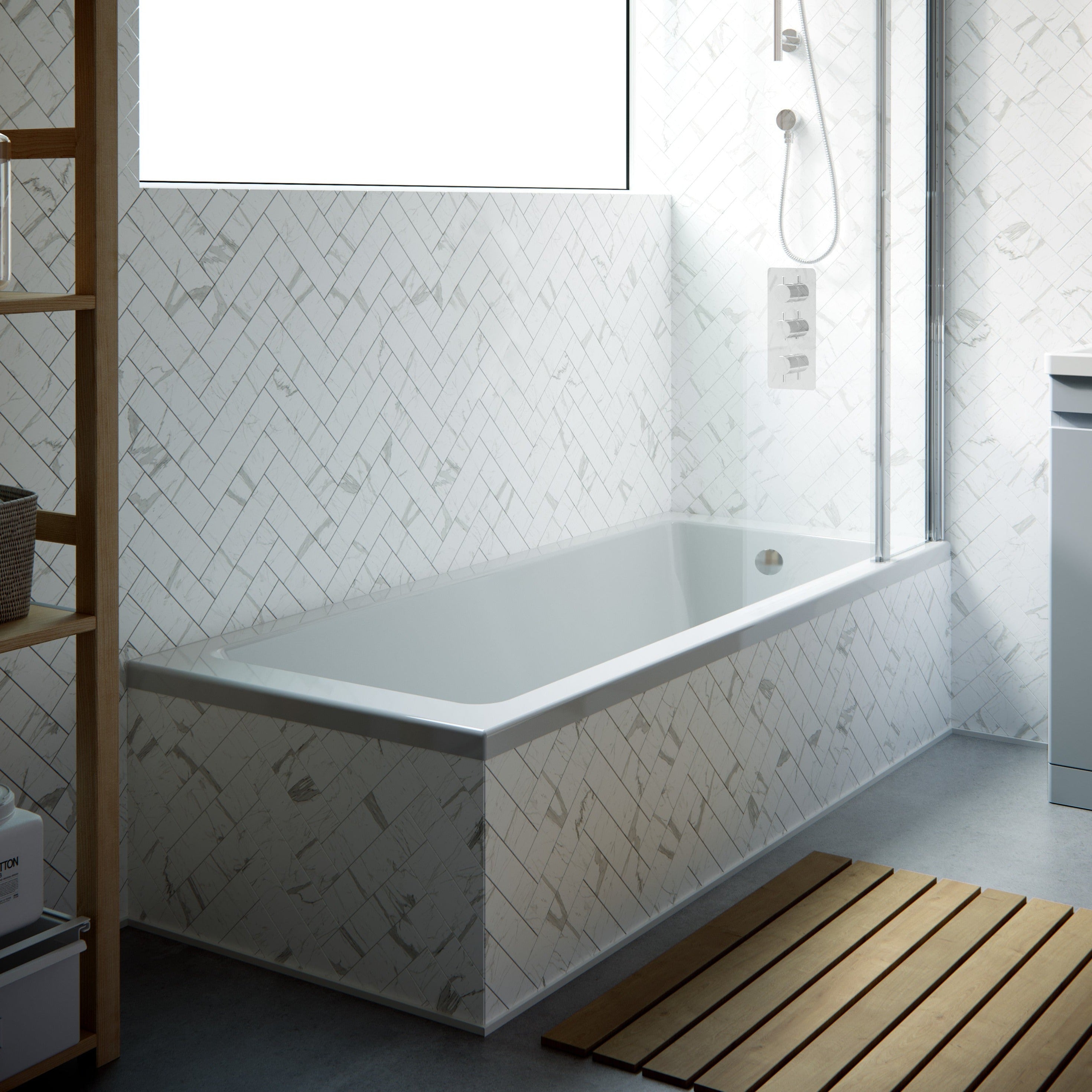 Large Single Ended Bathtub - 1800 x 800 | Saneux Stetson