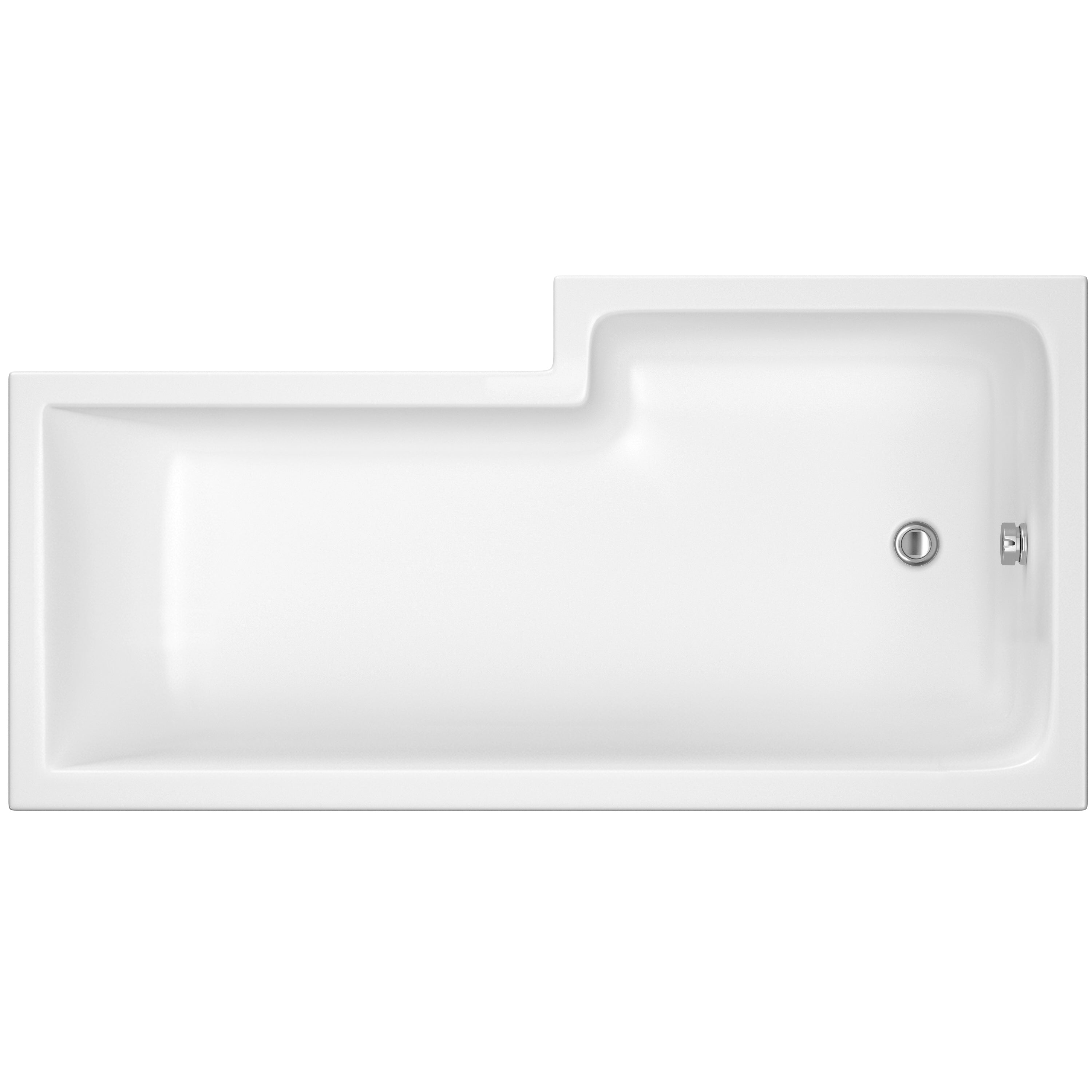 Left Hand Square Shower Bath - 1500mm