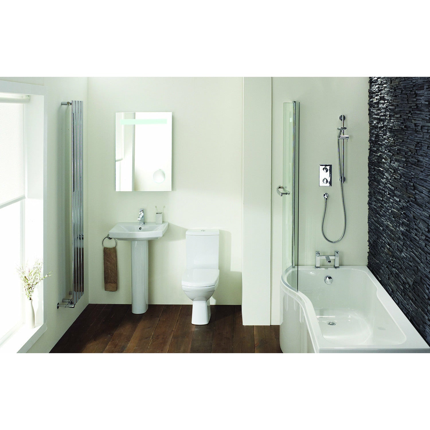 P-Shaped Shower Bath - Left Handed Frontline Luxury