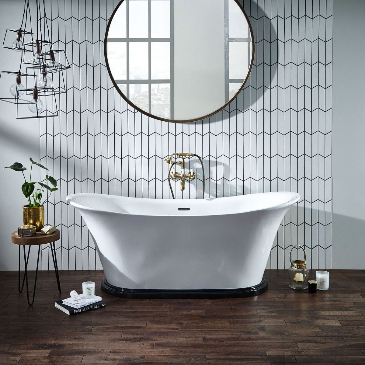 Traditional Freestanding Bath with Optional Plinth - White Bow Design