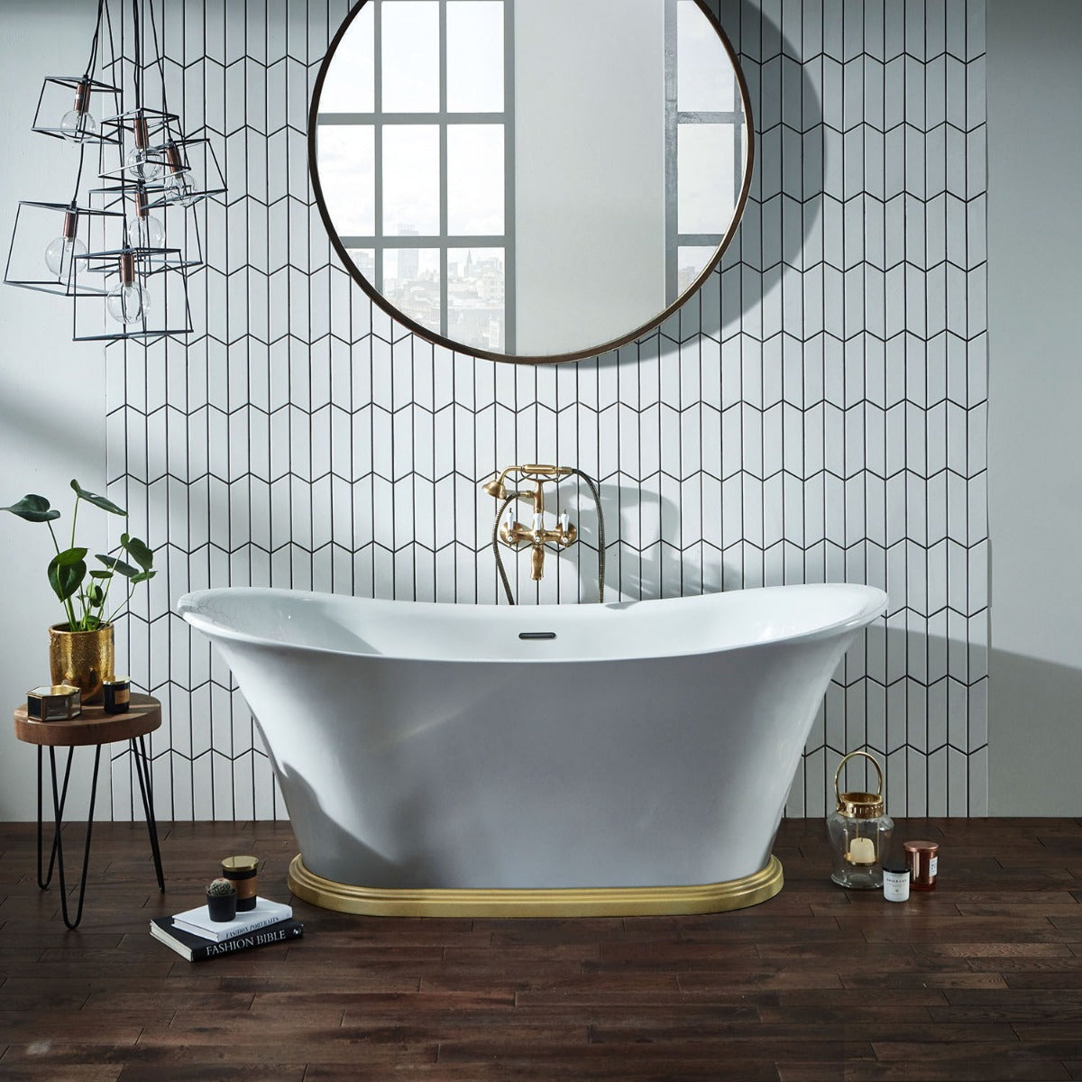 Traditional Freestanding Bath with Optional Plinth - White Bow Design
