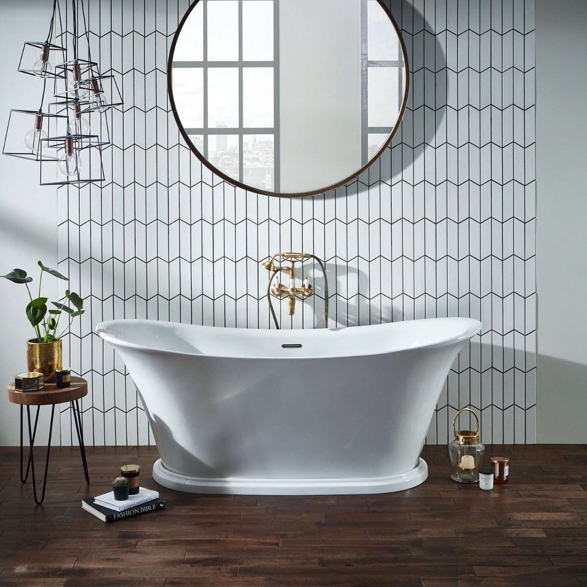 Traditional Freestanding Bath with Optional Plinth - White Bow Design